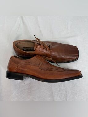 Stacy Adams Brown Leather Lace-Up Derby Shoes for Men
